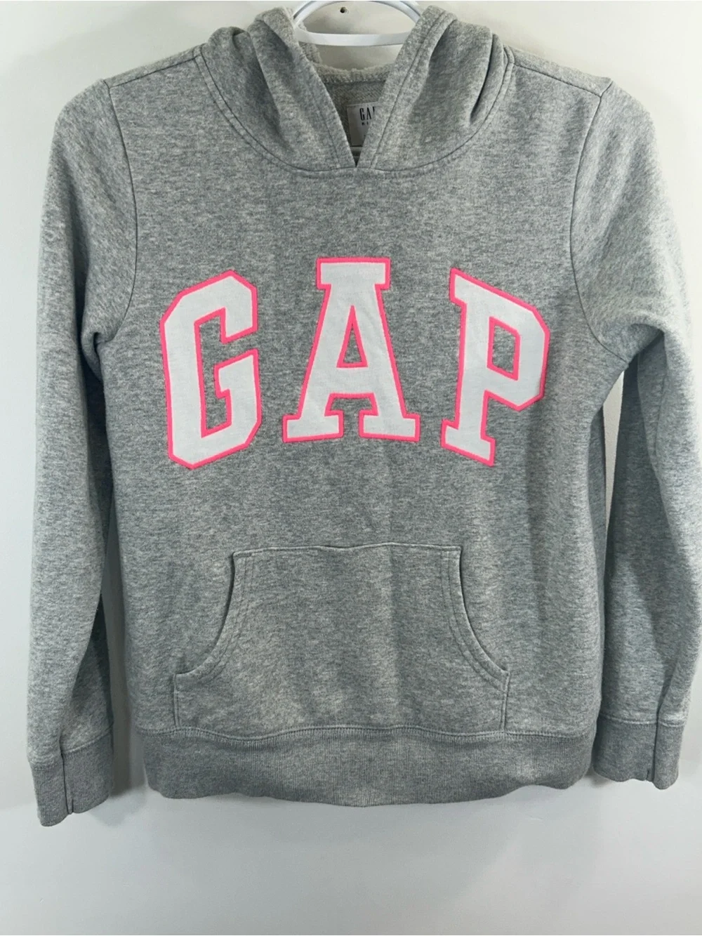 GAP Gray Hoodie with Pink Lettering